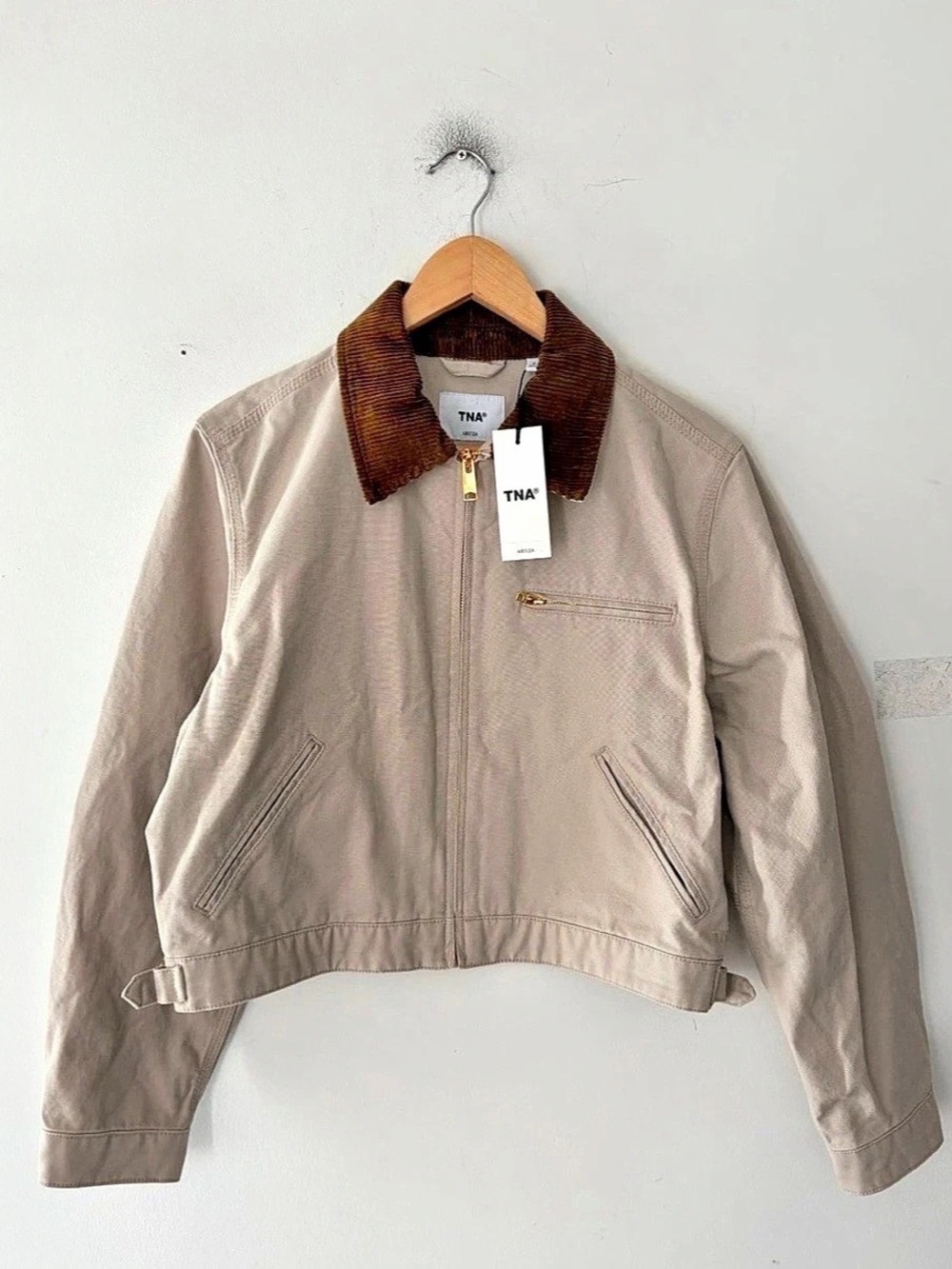 TNA Barkley Workwear Jacket Beige & Brown Size Medium